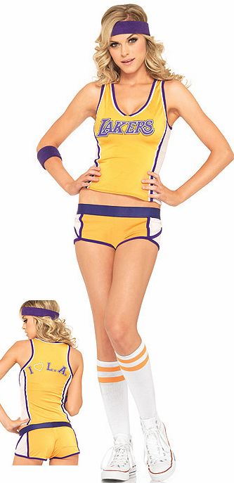 Gold Purple Lakers Licensed NBA Costume 